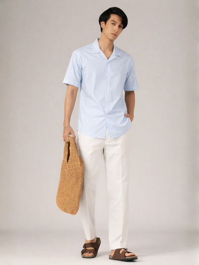 Light Blue Printed Shirt