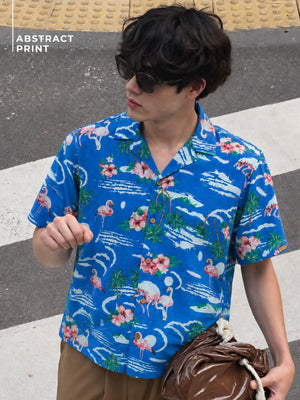 Blue Floral Printed Shirt