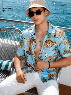 Light Blue Tropical  Shirt