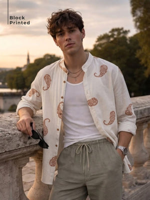 Block Printed Oversized Shirt
