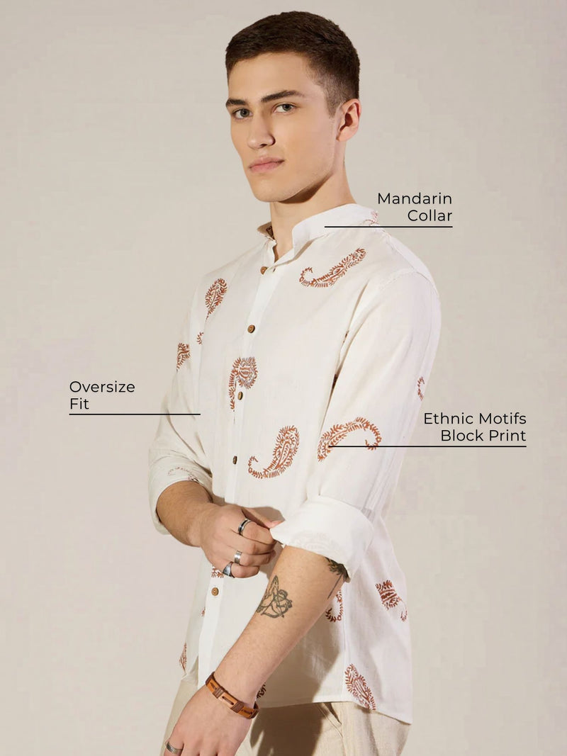 Block Printed Oversized Shirt