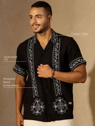 Floral Embroidery Vacation Shirt