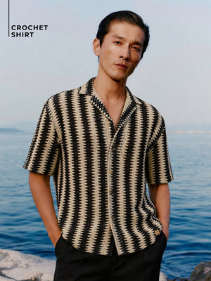 Crochet Zig Zag Stripes Shirt