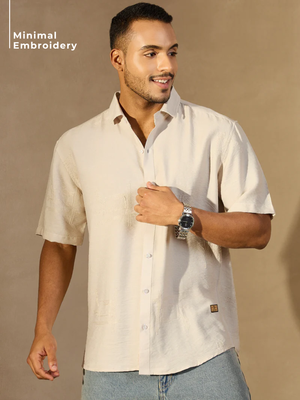 Ivory Embroidered Design Shirt
