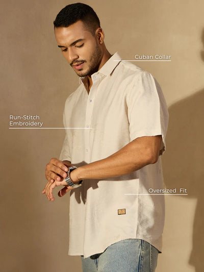 Ivory Embroidered Design Shirt
