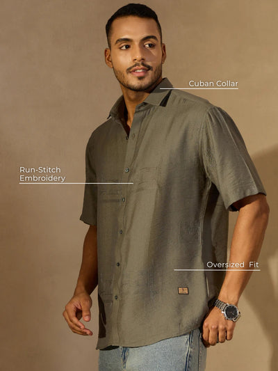 Steel Tone Embroidered Shirt