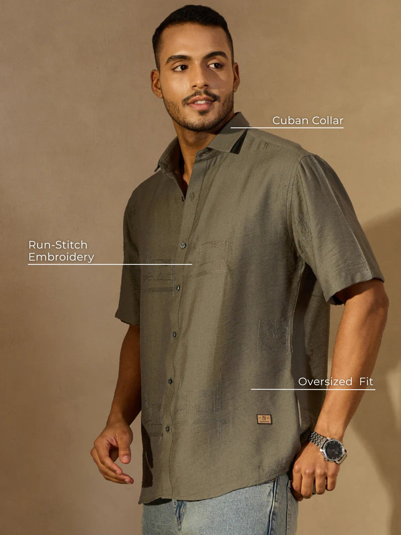 Steel Tone Embroidered Shirt