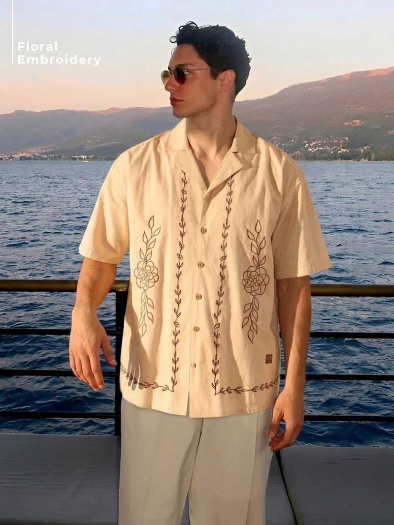 Floral Embroidery Shirt