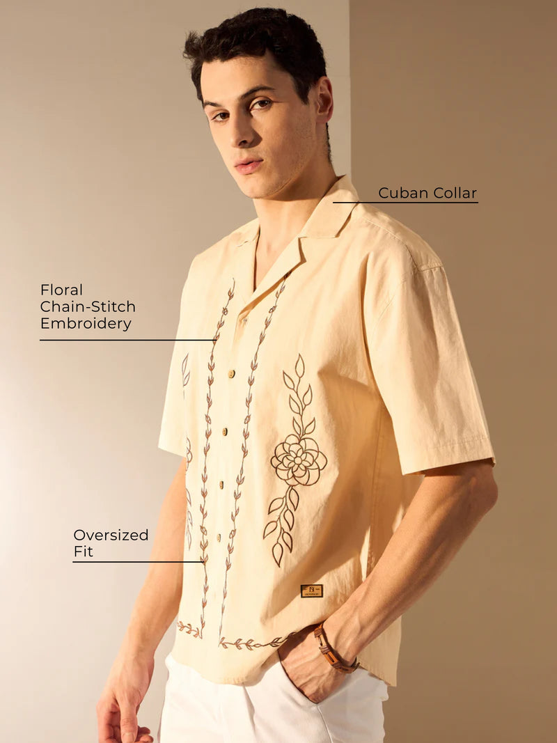 Floral Embroidery Shirt