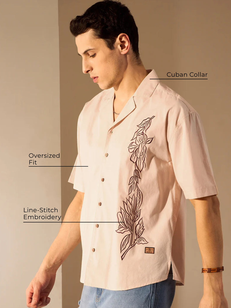 Floral Vine Embroidered Shirt