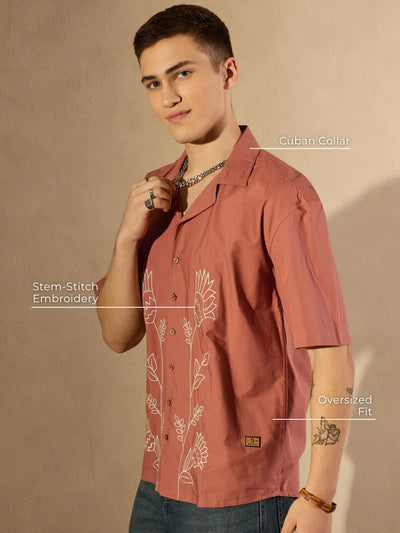 Tribal Pattern Embroidered Shirt