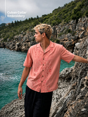 Floral Embroidery Oversized Shirt