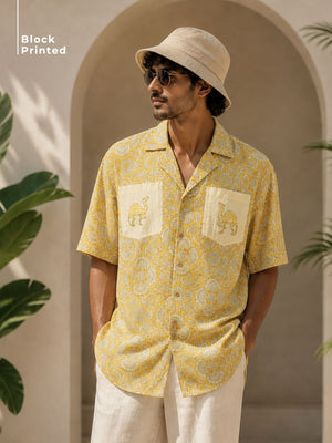 Block Printed Oversized Shirt