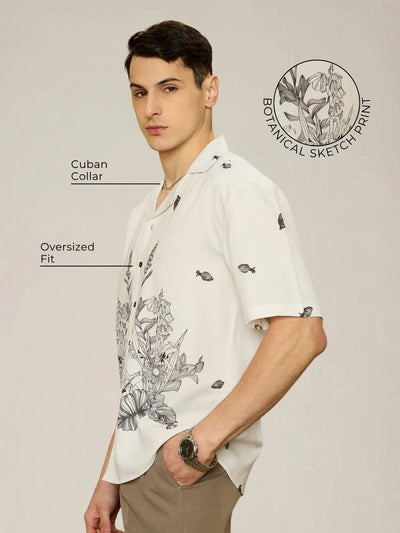 Placement Print Oversized Shirt