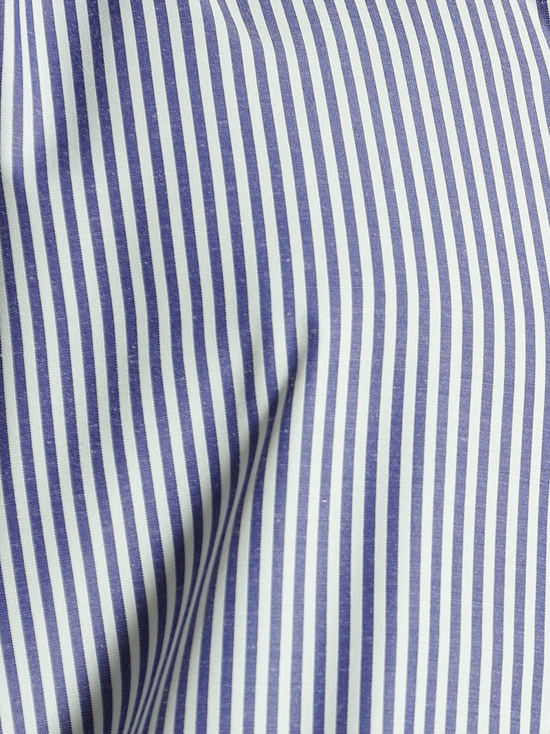 Dark Blue & White: Vertical Stripes Formal Shirt
