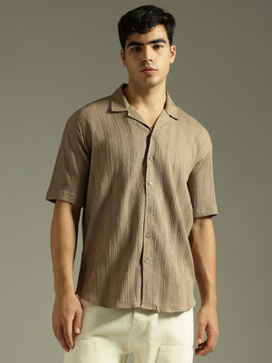 Dennison men's light brown shirt front view