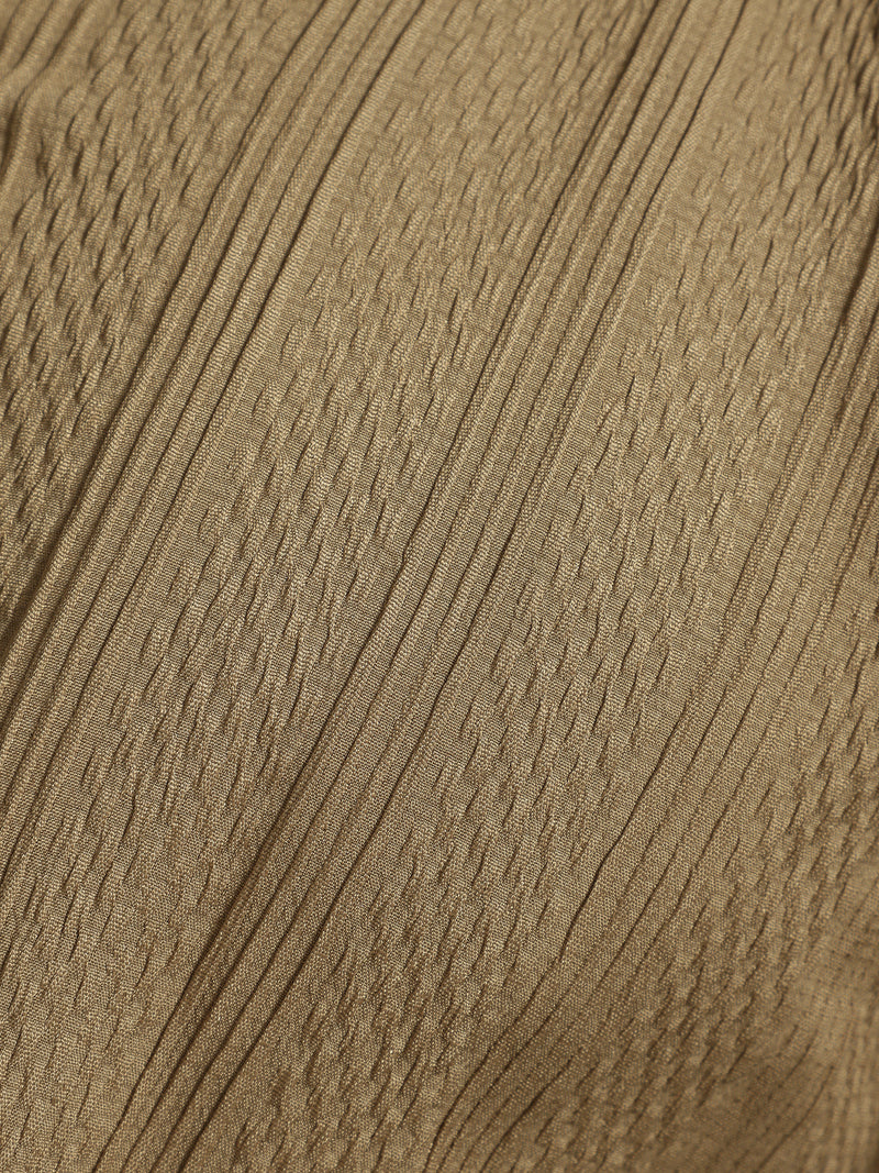 Light Brown: Self Design Oversized Casual Shirt