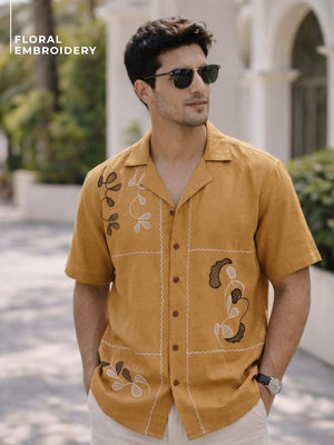 Embroidery Drop Shoulder Shirt