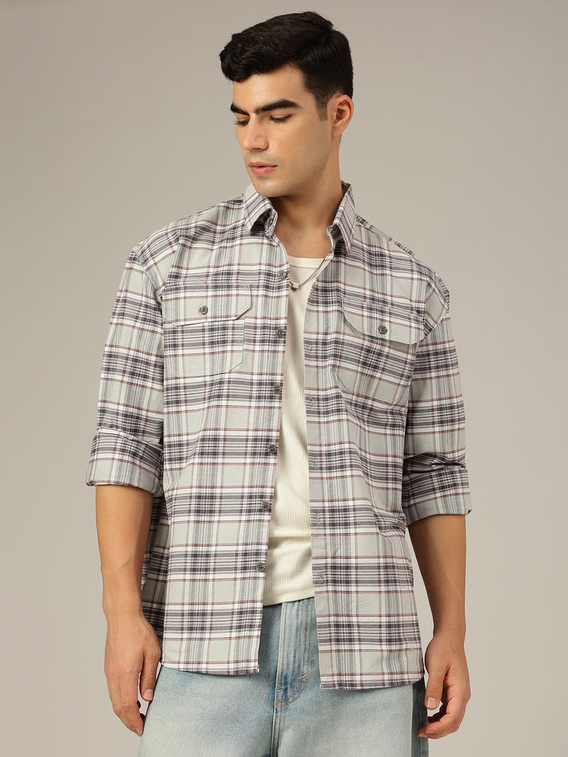 Double Pocket Checkered Shirt
