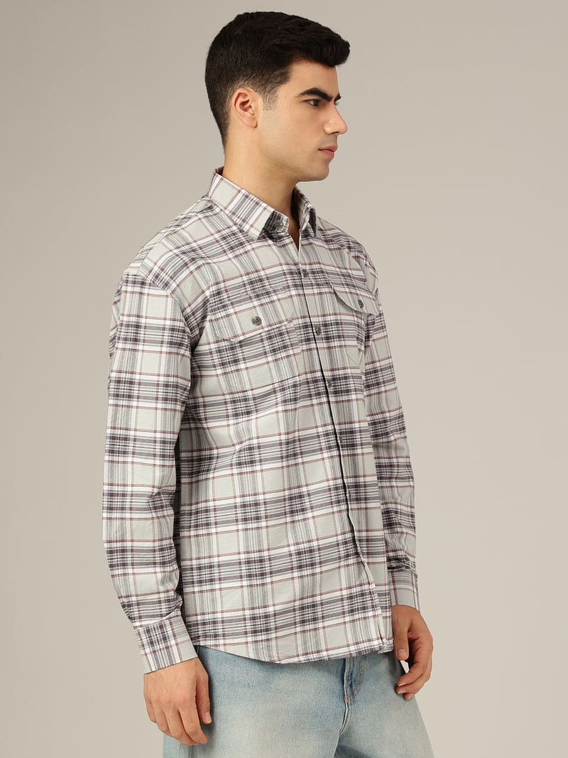 Double Pocket Checkered Shirt