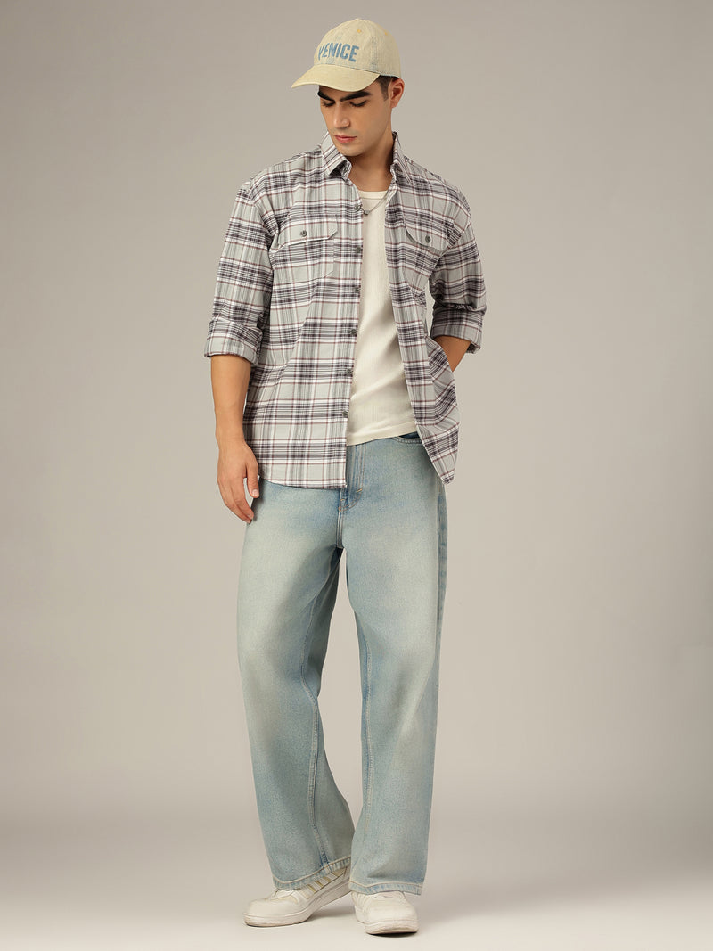 Double Pocket Checkered Shirt