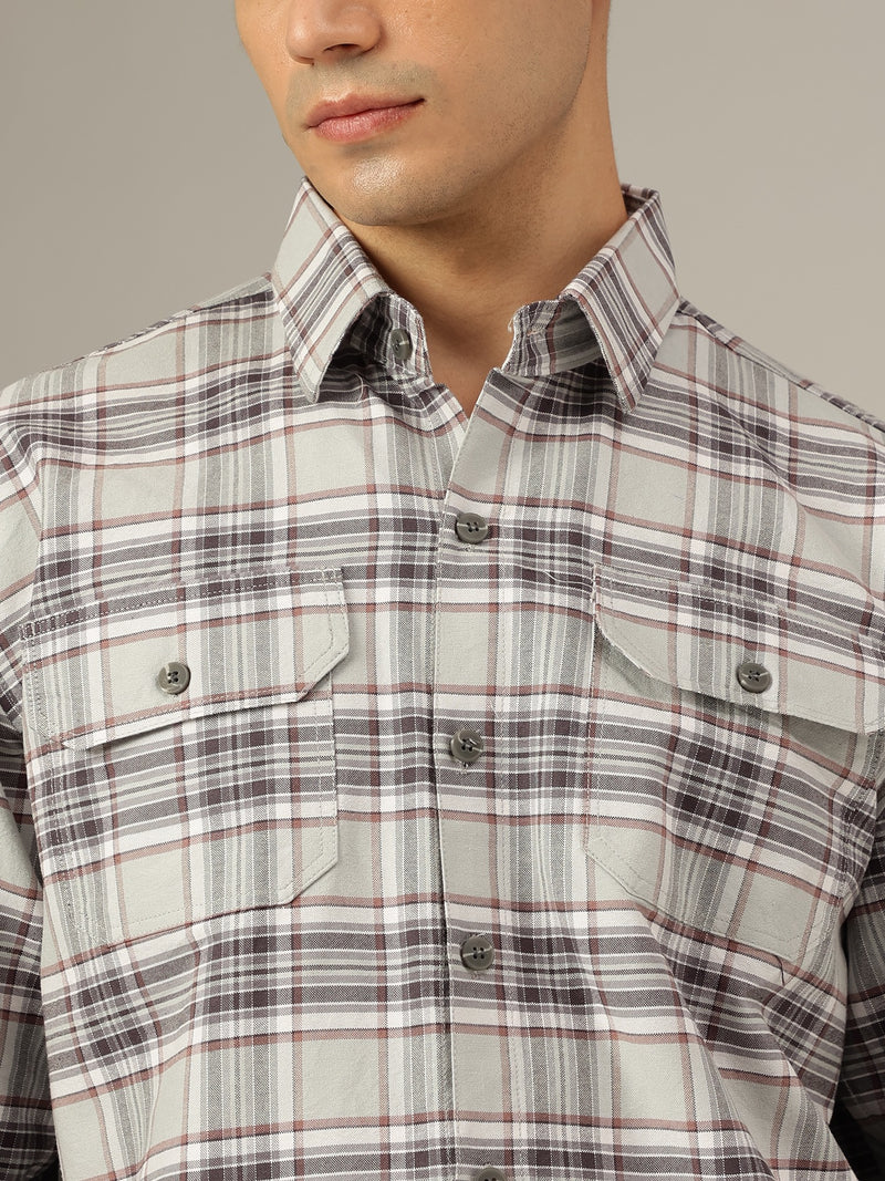 Double Pocket Checkered Shirt