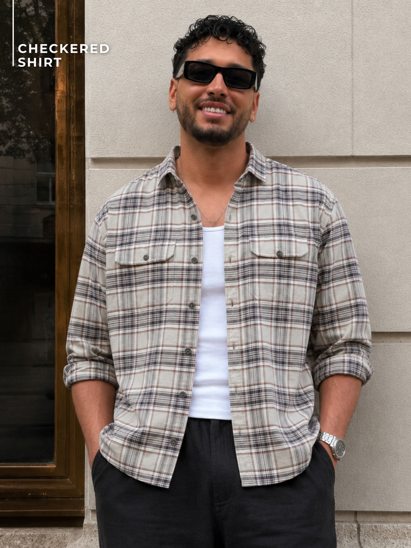 Double Pocket Checkered Shirt