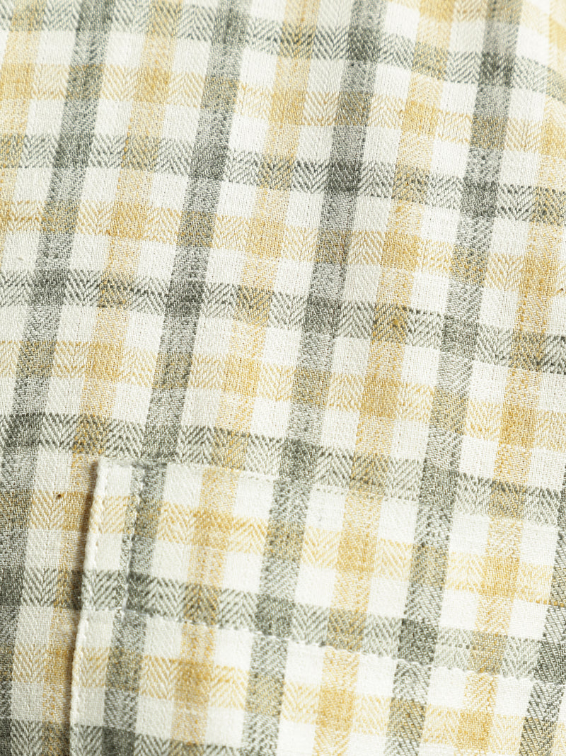 Yellow & White: Full Sleeves Checkered Shirt