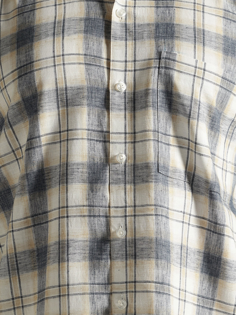 Blue & White: Full Sleeves Checkered Shirt