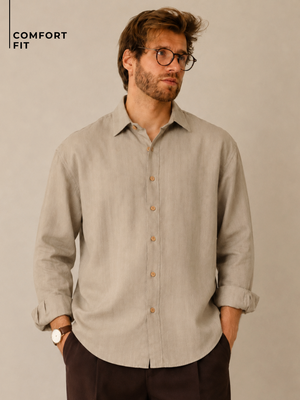 Grey: Self Design Shirt