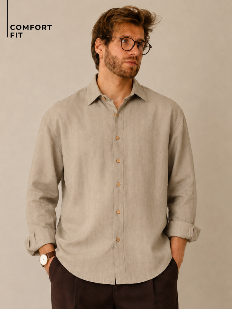 Grey: Self Design Shirt