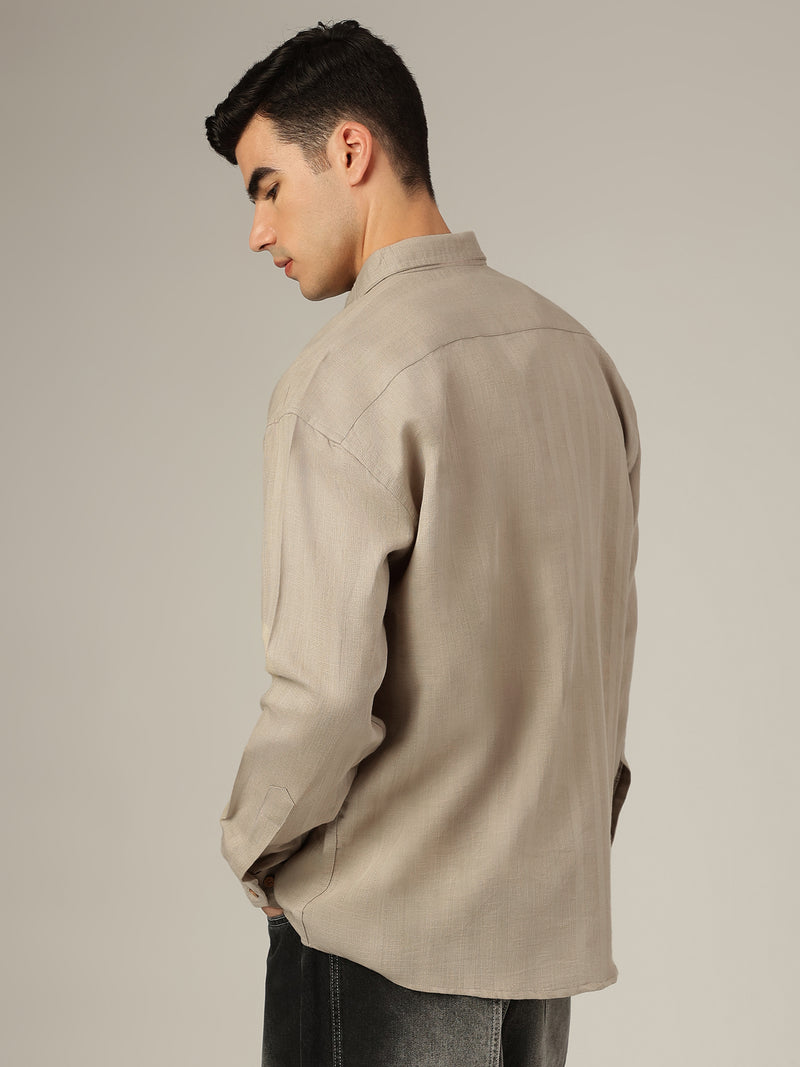 Grey: Self Design Shirt