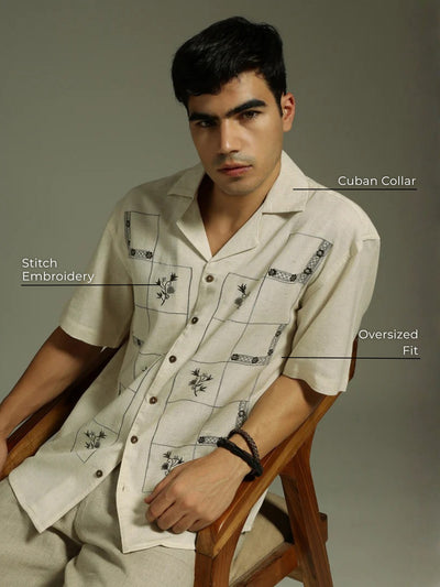 Floral Embroidery Casual Shirt
