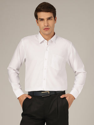 White: Spread Collar Formal Shirt
