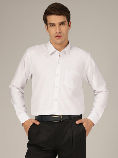 White: Spread Collar Formal Shirt