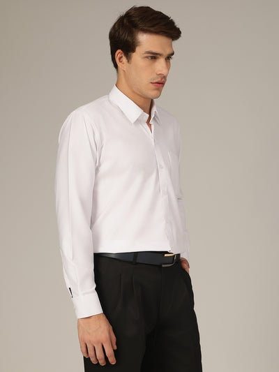 White: Spread Collar Formal Shirt