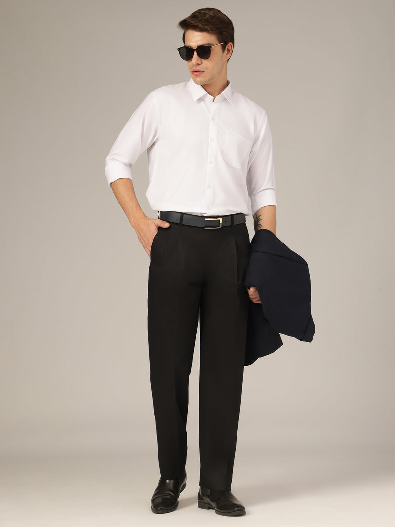White: Spread Collar Formal Shirt
