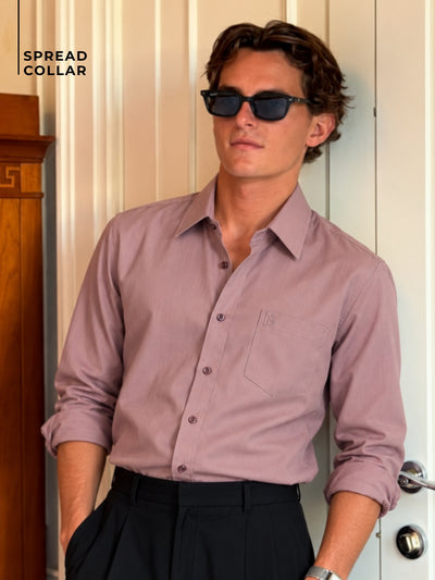 Dusty Pink: Spread Collar Shirt