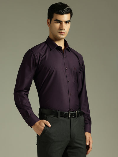 Purple: Spread Collar Formal Shirt