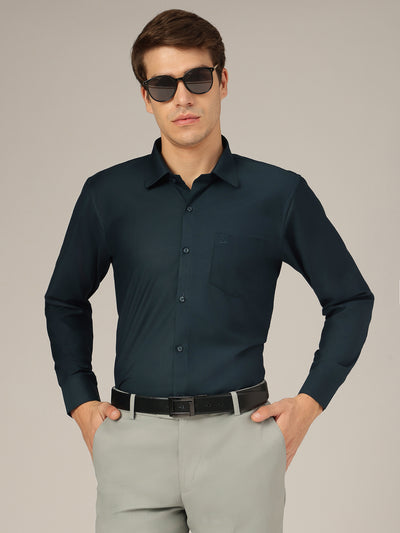Dark Teal: Spread Collar Formal Shirt