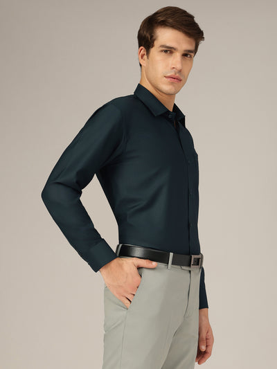 Dark Teal: Spread Collar Formal Shirt