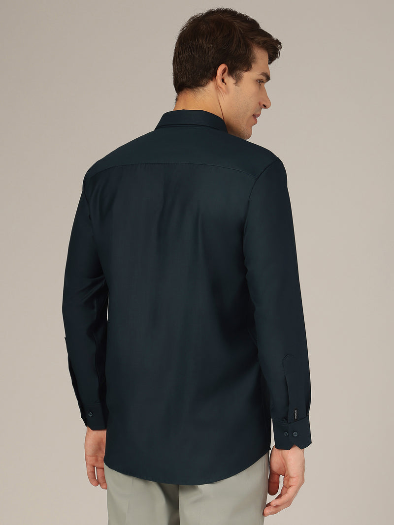 Dark Teal: Spread Collar Formal Shirt