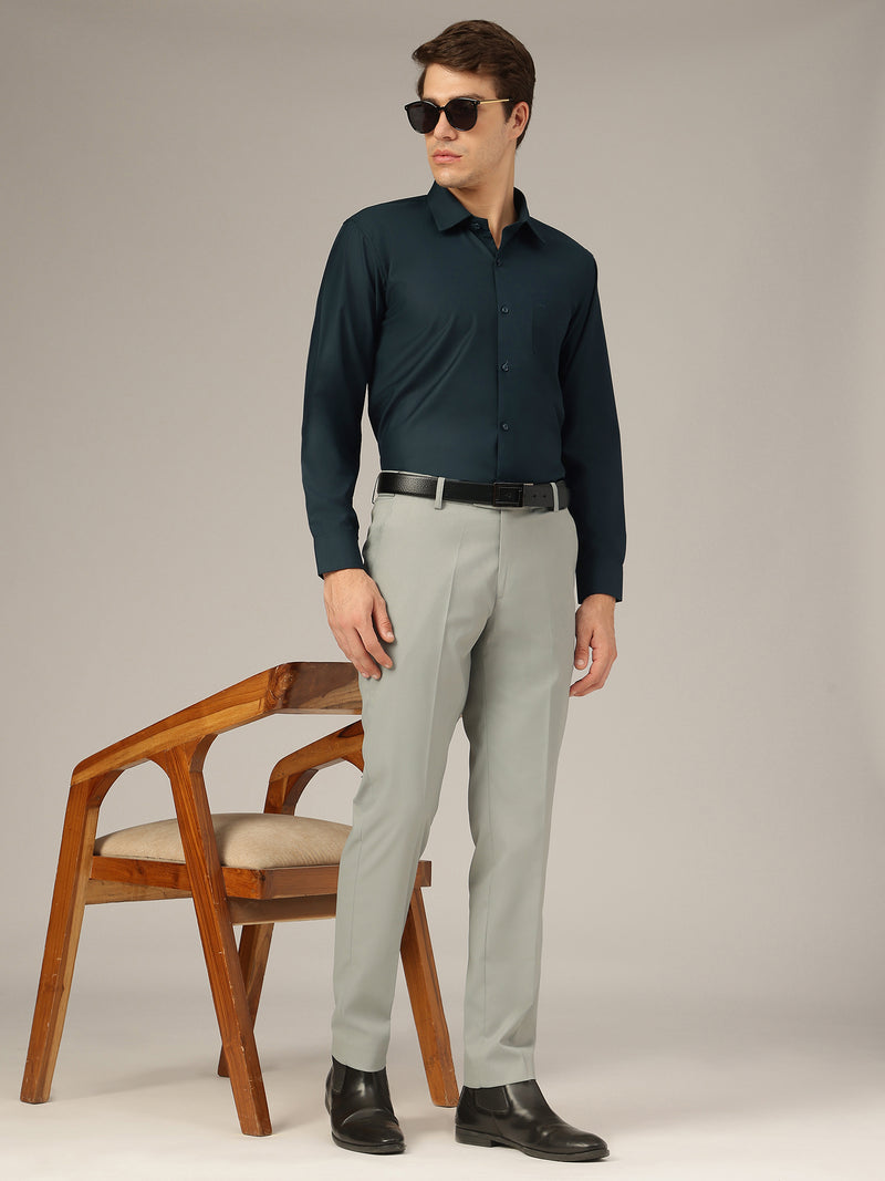 Dark Teal: Spread Collar Formal Shirt