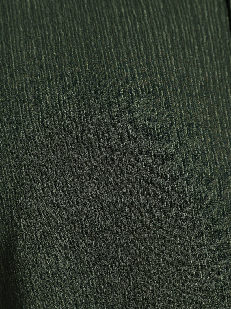 Green: Textured Drop Shoulder Casual Shirt