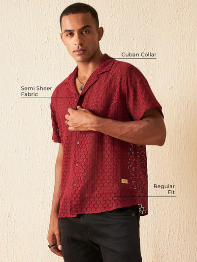 Minimal Floral Embroidered Shirt
