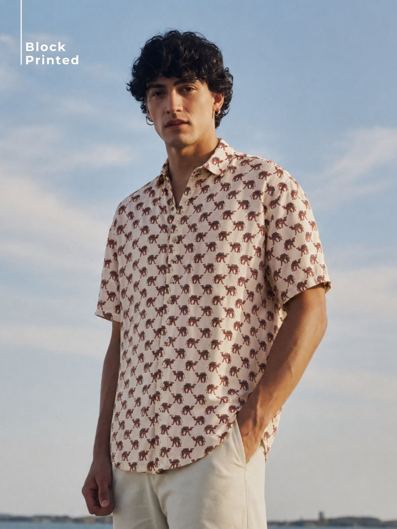 Block Printed Oversized Shirt