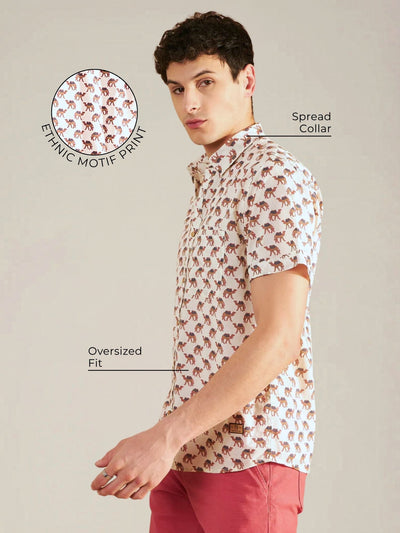 Block Printed Oversized Shirt