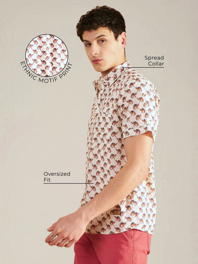 Block Printed Oversized Shirt