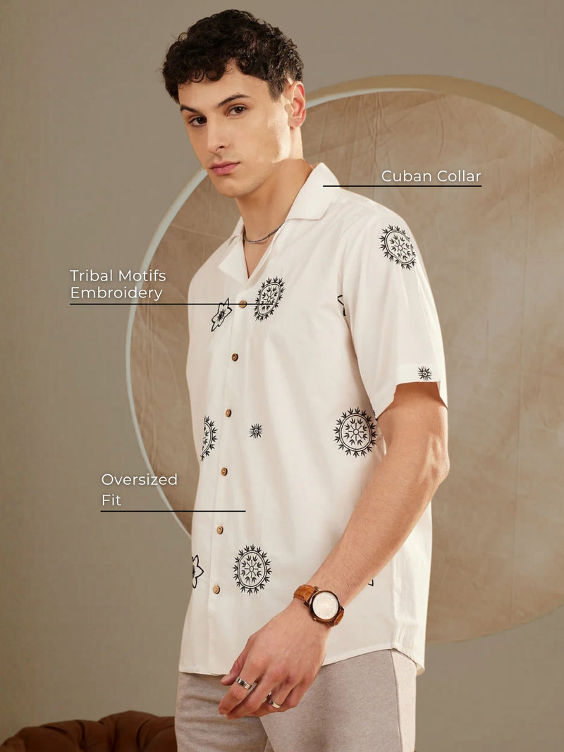 Front Embroidery Resort Wear shirt