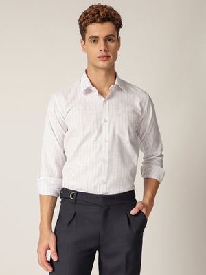 White & Blue: PinStripes Formal Shirt